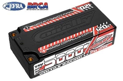 Team Corally - Voltax 120C 5000mAh 2S Competition LiPo accu - Shorty
